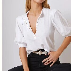 Nation LTD - Veronique Girly Henley in White